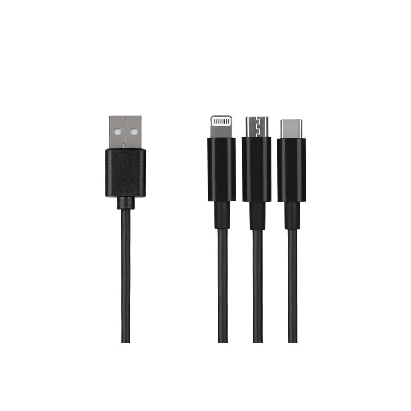 2E Кабель USB 3 in 1 Micro/Lightning/Type C