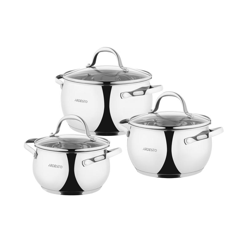 ქვაბები Ardesto AR1906GSS Cookware set Gemini Vittoria 6 pcs., stainless steel