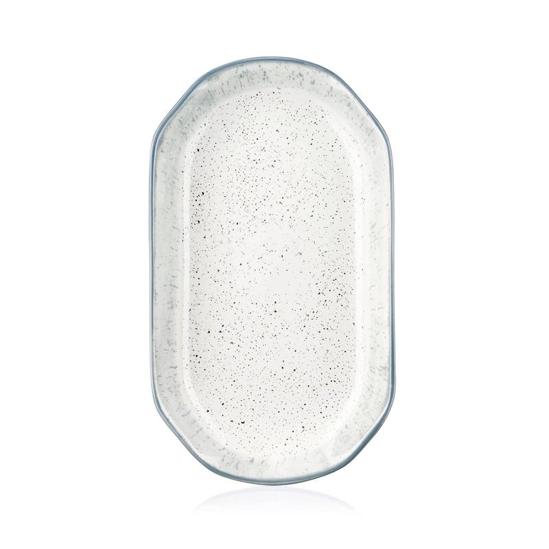 თეფში Ardesto AR2925SW Plate Siena, 32х18cm, White/Gray