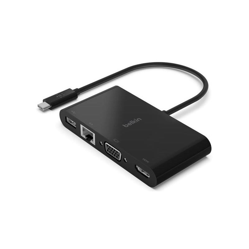 Belkin Adapter USB-C - Ethernet/HDMI/VGA/USB-A Black