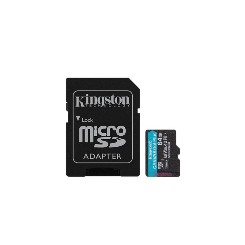 Kingston microSD 64GB C10 UHS-I U3 A2 R170/W70MB/s + SD