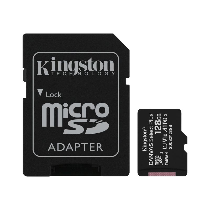 Kingston microSD 128GB C10 UHS-I R100MB/s + SD