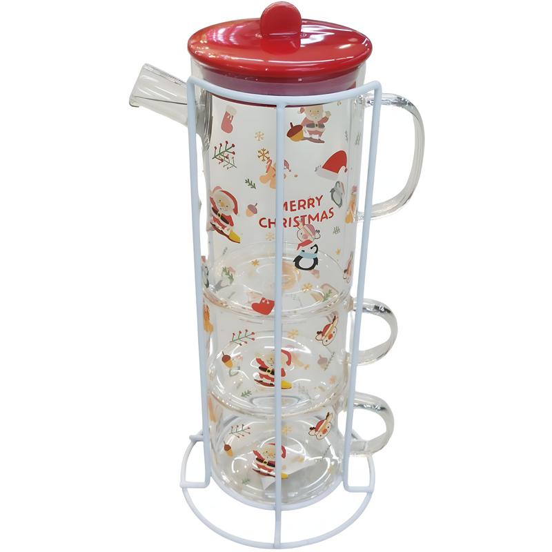 საახალწლო ნაკრები MH-26696 (ჭიქები+ჩაიდანი)