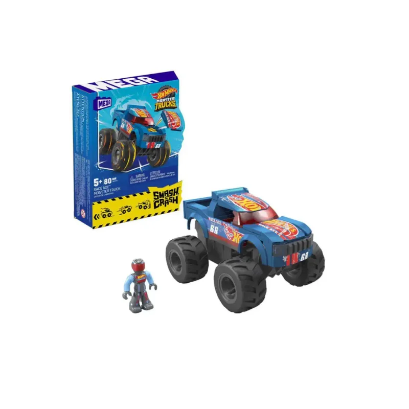 Mega Construx- Hot Wheels ლურჯი მონსტრი მანქანა და ფიგურა