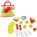 ჭურჭლის ნაკრები ჩანთით