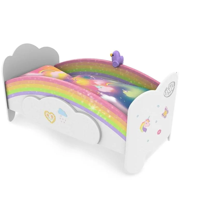 ბეიბი ბორნის სათამაშო ნაკრები თოჯინას საწოლი ცისარტყელა