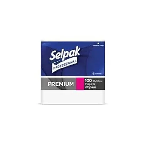 SELPAK პროფ.თეთრი ხელსახოცი 24x100ც(33*33) (9681101)