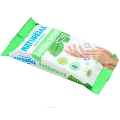 NATURELLE სველი ხელსახოცი ანტიბაქტერიული მრავალძარღვას ექსტრაქტით 48 ცალი