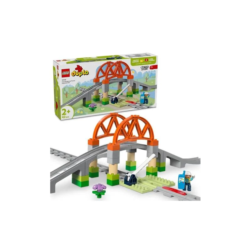 LEGO DUPLO - ასაწყობი კონსტრუქტორი Train Bridge and Tracks Expansion Set