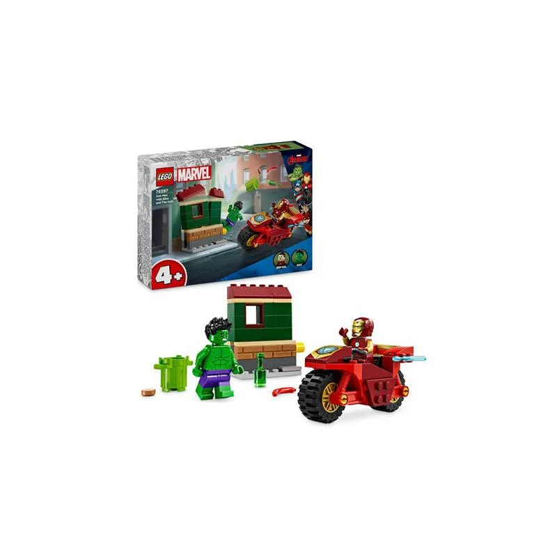 ასაწყობი კონსტრუქტორი Iron Man with Bike and The Hulk