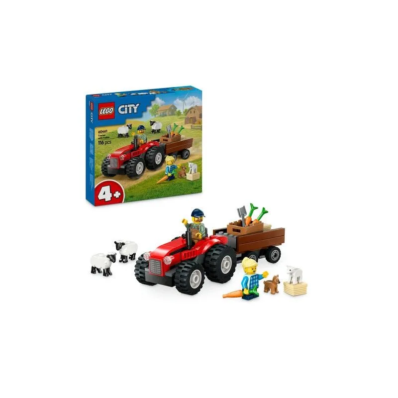 LEGO CITY - ასაწყობი კონსტრუქტორი Red Farm Tractor with Trailer