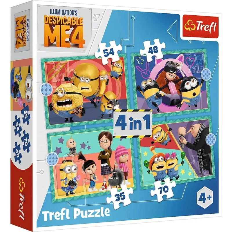 TREFL Puzzles - 4in1 მხიარული მინიონები