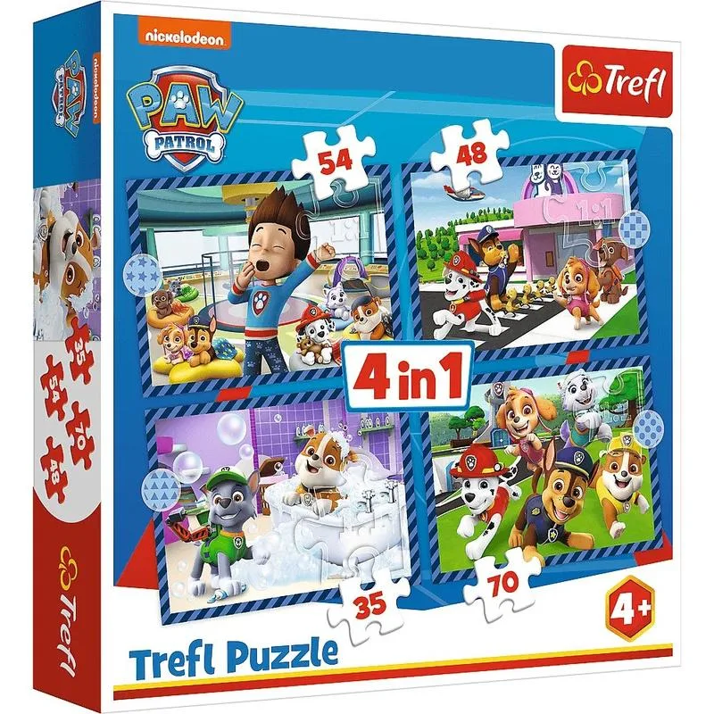 TREFL Puzzles - 4in1 მაშველი ლეკვების 1 დღე