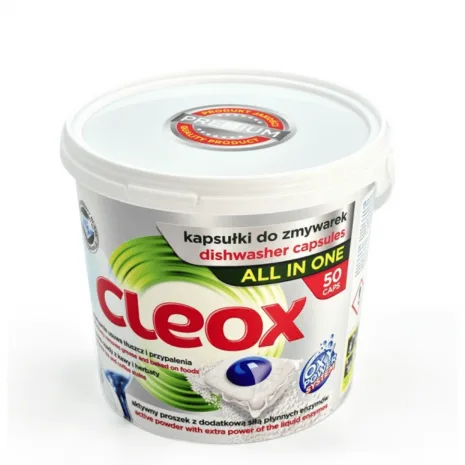 CLEOX ჭურჭლის სარეცხი მანქანის ტაბლეტი 50 ც.