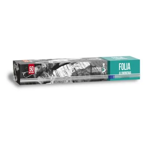 3845-AZ ალუმინის ფოლგა 50 მეტრიანი შეფუთვაში დანით სიგანე 28სმ