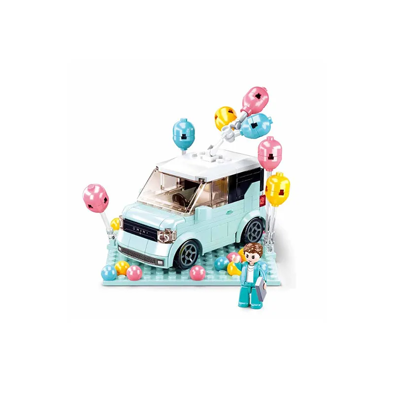 კონსტრუქტორი - ცისფერი მინი მანქანა