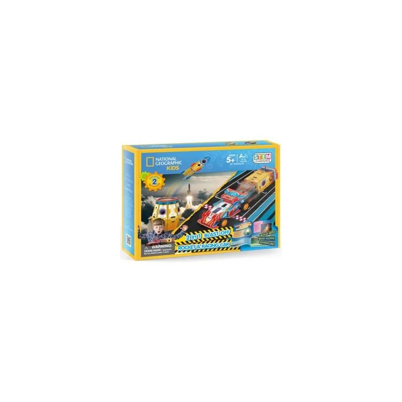 3D ფაზლი - 2 in 1 Blast-off Rocket & Racing Car