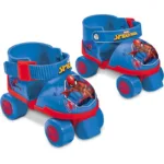 ბორბლიანი როლიკები სამკლავურებით ადამიანი ობობას ილუსტრაციით