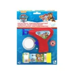 DULCOP - საპნის ბუშტების იარაღი მაშველი ლეკვების ილუსტრაციით