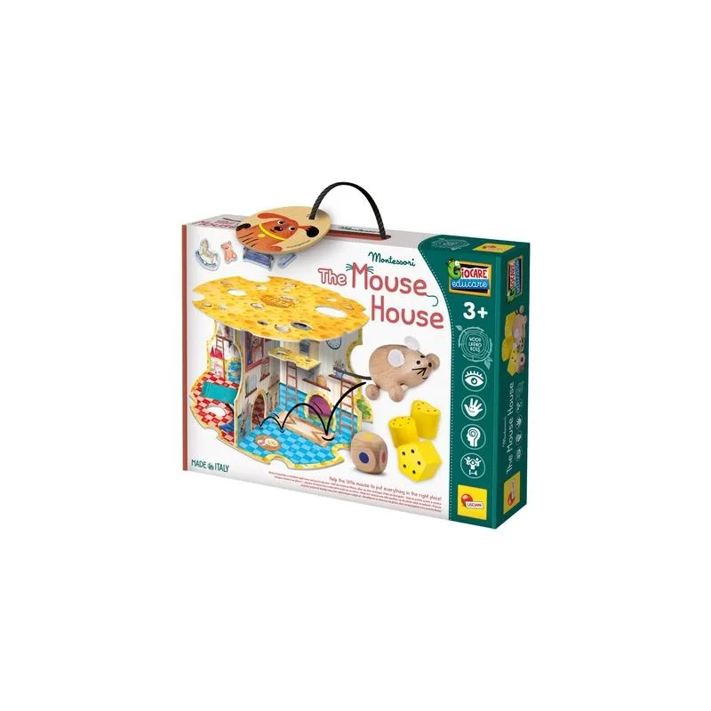 Lisciani - Montessori ხის საგანმანათლებლო თამაში თაგვის სახლი