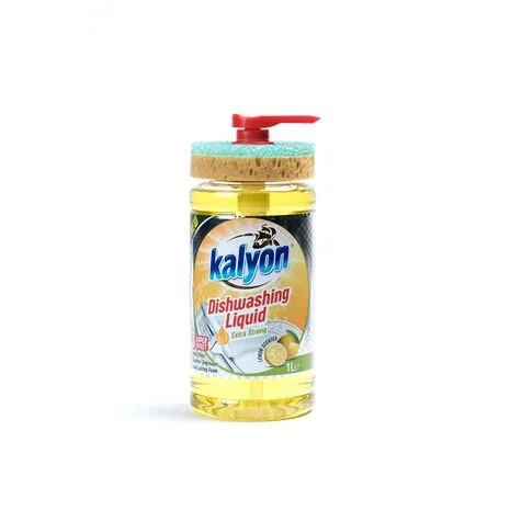 KALYON-ჭურჭლის სარეცხი თხევადი სითხე ლიმონის ღრუბელთან ერთად 1000 მლ (10)