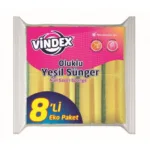 VİNDEX ჭურჭლის ღრუბელი 8 ცალიანი შეფუთვა (24)