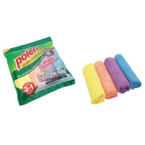 Polen მიკროფიბერის საწმენდი ქსოვილი ზომა 32x32 შეკვრაში 4 ცალი 2804