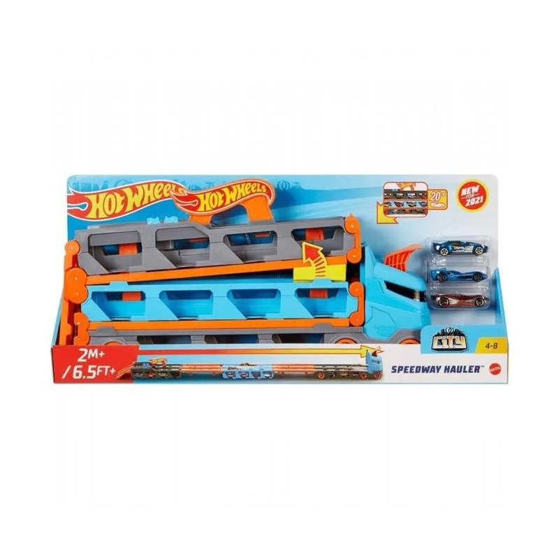 Hot Wheels - გასაშლელი გადამზიდი 3 მანქანით